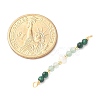 Faceted Round Natural Green Aventurinee & Malachite & Potato Natural Cultured Freshwater Pearl Beaded Connector Charms PALLOY-JF03531-03-4