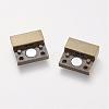 Brushed Plated Alloy Magnetic Clasps with Glue-in Ends PALLOY-R094-20-2