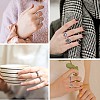 15Pcs 15 Style Crystal Rhinestone Rhombus & Lotus & Crown Finger Rings Set JR940A-7