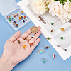 28Pcs 14 Styles Mixed Gemstone Copper Wire Wrapped Connector Charms FIND-HY0003-94-3
