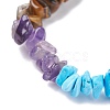 Natural & Synthetic Mixed Stone Chips Beads Stretch Bracelet BJEW-AL00003-20-5