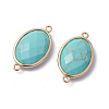 Golden Tone Brass Synthetic Turquoise Links connectors G-F339-A13-2