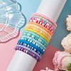 16Pcs 16 Colors Handmade Polymer Clay Beaded Stretch Bracelets Sets BJEW-JB10764-3