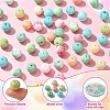 60Pcs 6 Colors Ombre Effect Dyed Crackle Glass Round Beads Strands GLAA-YW0003-60-3