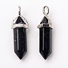 Synthetic Blue Goldstone Pointed Pendants G-F295-03H-4