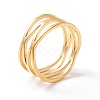 Criss Cross 304 Stainless Steel Finger Ring for Women  RJEW-B035-03G-1