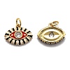 Brass Cubic Zirconia Pendants X-ZIRC-O044-03D-G-2