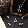 6Pcs 6 Styles Brass Pave Cubic Zirconia Pendants KK-CJ0014-15-6