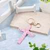 Cotton Cord Cross Keychains AJEW-TAC0031-03A-4