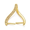 Rack Plating Brass Micro Pave Cubic Zirconia Ice Pick Pinch Bails KK-B056-01-2