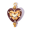 304 Stainless Steel with Glass Pendants GL-OY001-03G-03-1