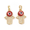 Brass Micro Pave Cubic Zirconia Pendants ZIRC-F136-02G-01-2