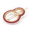 Alloy Hollow Geometric Gemstone Beads Hair Barrettes PHAR-JH00075-01-3