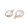 Electroplated Natural Keshi Pearl Teardrop Pendants LS-PEAR-S018-02K-01-2