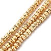 Electroplated Natural Lava Rock Beads Strands G-G984-14KCG-1