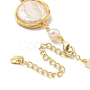 Natural Pearl Oval Link Necklaces NJEW-M214-01G-3