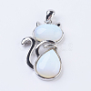 Natural & Synthetic Mixed Stone Kitten Pendants G-P352-B-2