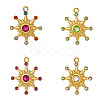 304 Stainless Steel Micro Pave Cubic Zirconia Charms CU-OY002-10G-1