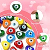 40Pcs 8 Colors Handmade Evil Eye Lampwork Beads Strands LAMP-YW0004-27-4
