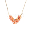 3Pcs 3 Styles Natural Green Aventurine & Amethyst & Carnelian Faceted Round Beaded Arrow Pendant Brass Cable Chain Necklaces NJEW-TA00207-3