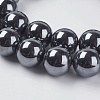 AAA Grade Black Non-Magnetic Synthetic Hematite Round  Beads Strands X-G-H1069-1-3