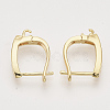 Brass Micro Pave Cubic Zirconia Hoop Earring Findings with Latch Back Closure X-KK-T048-033G-NF-2