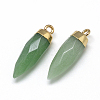 Natural Green Aventurine Pointed Pendants X-G-Q495-10G-2