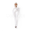 Teardrop Glass Cork Bottle Big Pendants AJEW-A041-01B-2