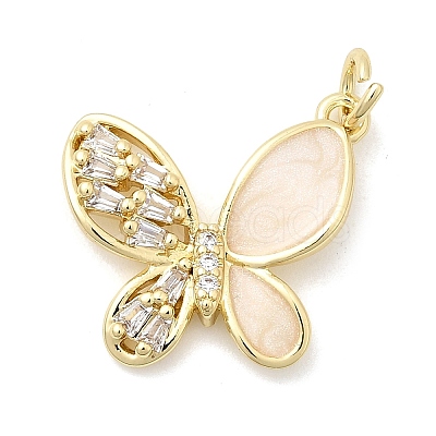 Brass Micro Pave Cubic Zirconia Pendants X-KK-H529-49G-1