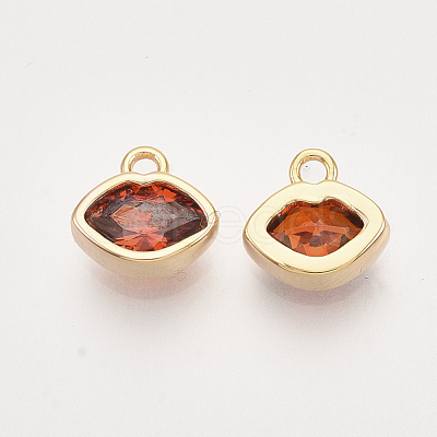 Brass Cubic Zirconia Charms KK-T048-047G-NF-1