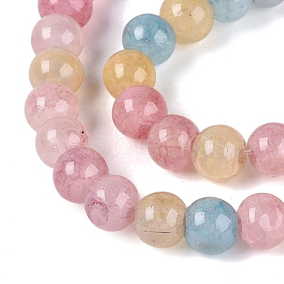 Ombre Effect Dyed Crackle Glass Beads Strands GLAA-Q106-01A-B16-1