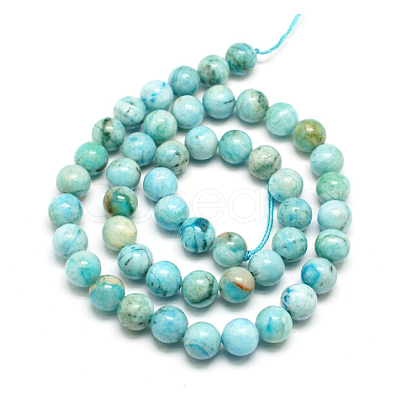 Natural Gemstone Hemimorphite Round Beads Strands G-L145-14mm-01-1