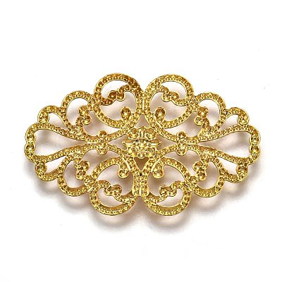 Brass Filigree Joiners KK-E710-68G-1