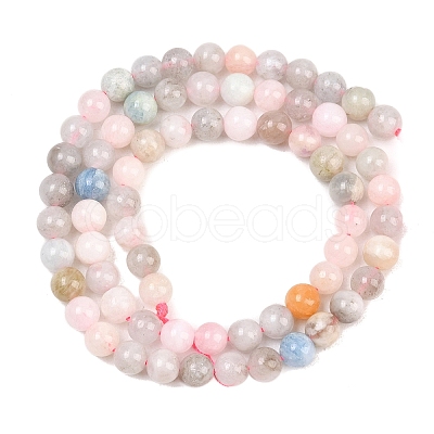 Natural Morganite Round Bead Strands G-I159-6mm-1