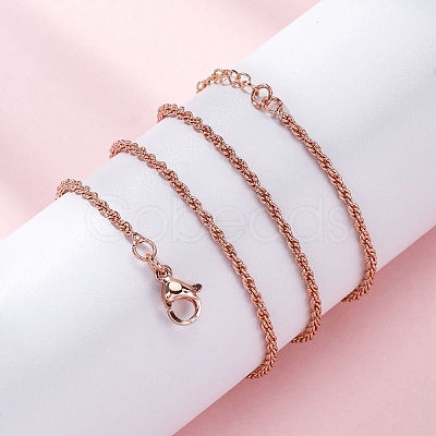 Brass Rope Chains Necklaces for Women NJEW-D302-03RG-1