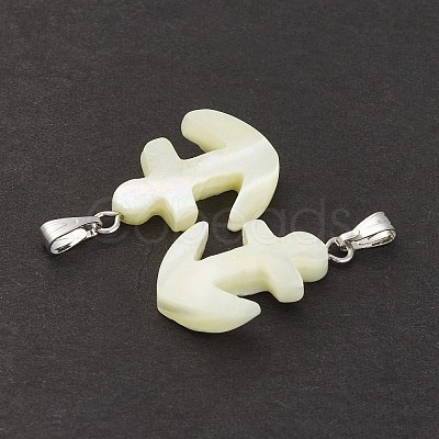 Natural Trochid Shell/Trochus Shell Pendants SSHEL-K027-13-1