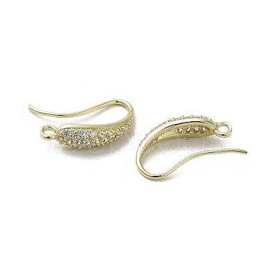 Brass Micro Pave Cubic Zirconia Earring Hooks KK-C048-14E-G-1