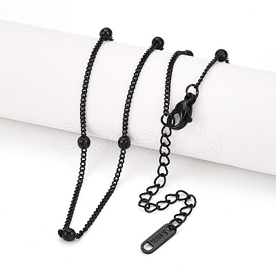 Ion Plating(IP) 304 Stainless Steel Satellite Chain Necklace for Men Women NJEW-E076-01EB-1