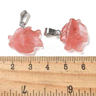 Cherry Quartz Glass Pendants G-B127-16P-05-1