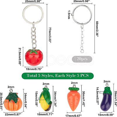 DIY Vegetables Themed Keychain Making Kits DIY-NB0004-62-1