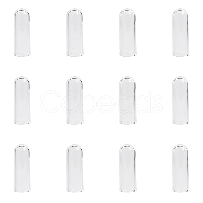 12Pcs Transparent Glass Straw Dustproof Covers AJEW-FG0002-37B-1