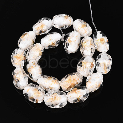 Handmade Gold & Silver Foil Glass Beads FOIL-N030-02I-1