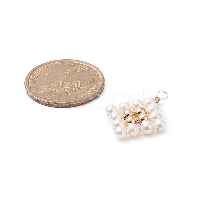 Shell Pearl Bead Pendants PALLOY-JF02028-1