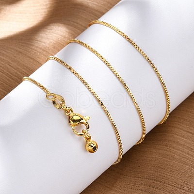 Adjustable Electroplate Brass Venetian Chain Necklaces LS-MAK-L028-02G-1