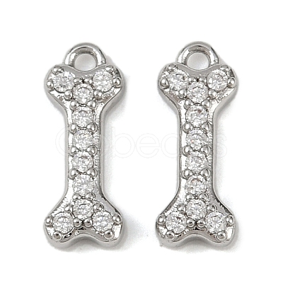 Brass Micro Pave Clear Cubic Zirconia Pendants KK-L238-03P-1