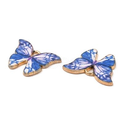Light Gold Tone Alloy Enamel Pendants ENAM-M059-05KCG-03-1