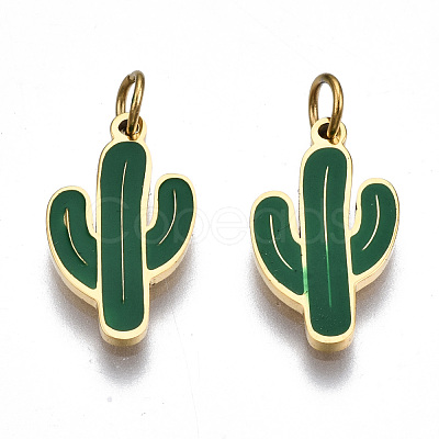 316 Surgical Stainless Steel Enamel Pendants STAS-S116-408G-1