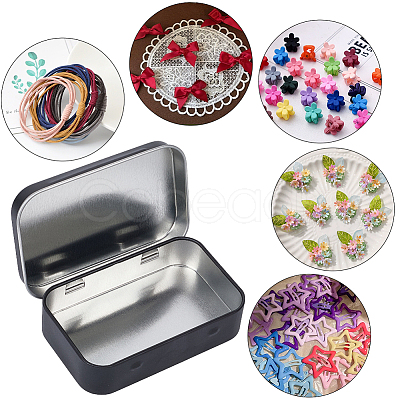 4Pcs 2 Colors Iron Jewelry Storage Boxes with Hinged Lid CON-SP0001-18-1