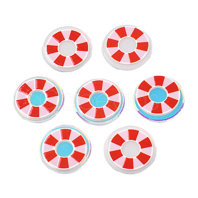 Transparent Printed Acrylic Cabochons TACR-N016-31-1