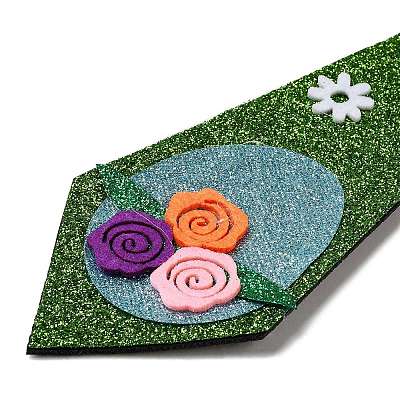 Easter Theme Egg Glitter Felt Necktie AJEW-C030-01A-1